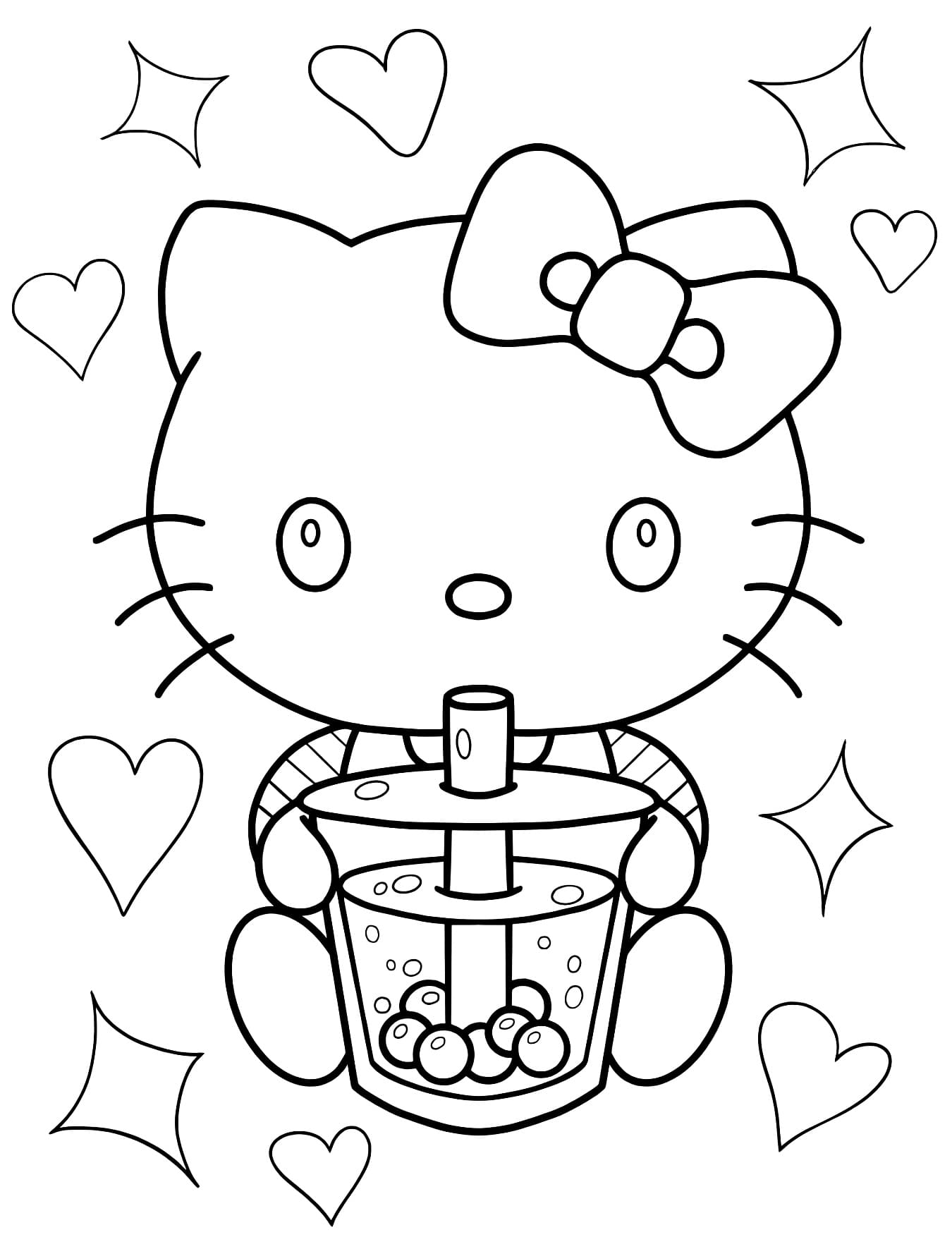 Desenhos da Hello Kitty Para Colorir e Imprimir PDF