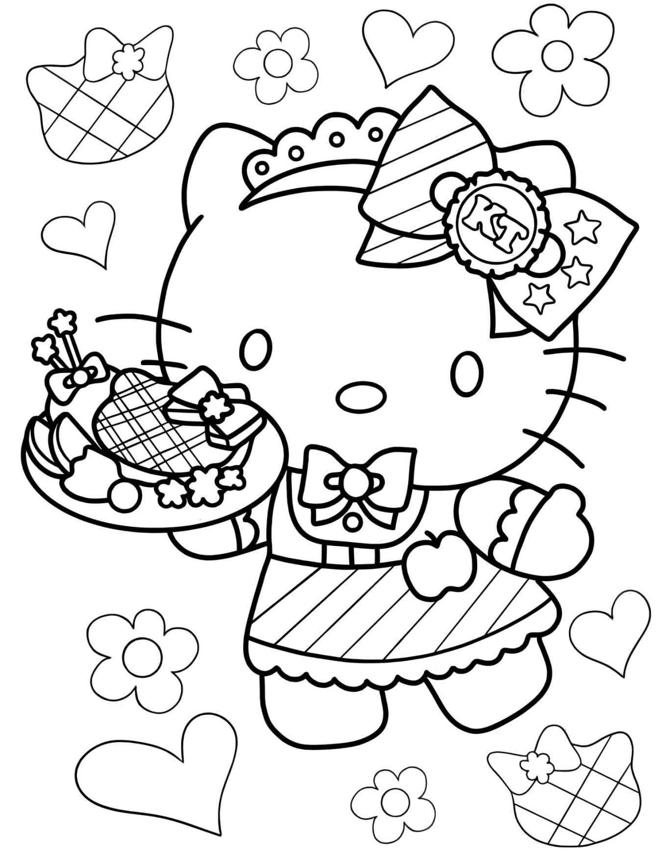 Desenhos da Hello Kitty Para Colorir e Imprimir PDF
