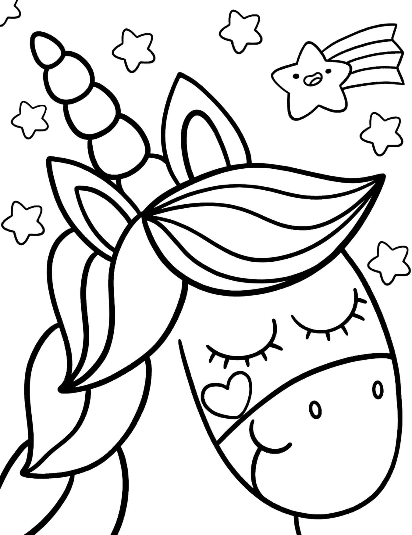 Desenho de Unicórnio Para Colorir e Pintar Imprimir PDF