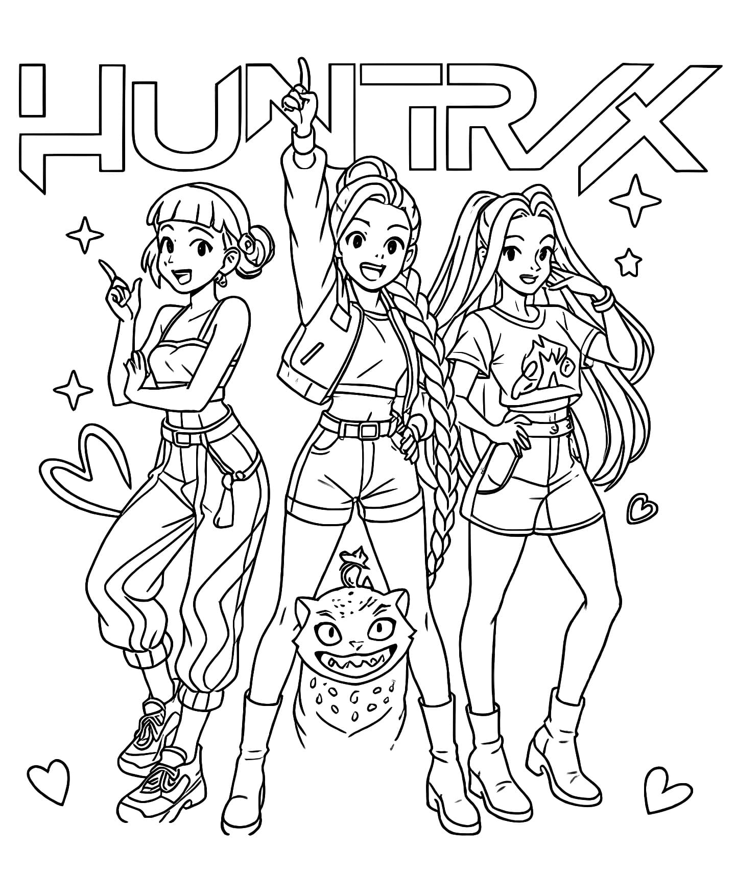 Desenho Guerreiras do Kpop Para Colorir Imprimir PDF