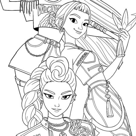 Desenho Guerreiras do Kpop Para Colorir Imprimir PDF