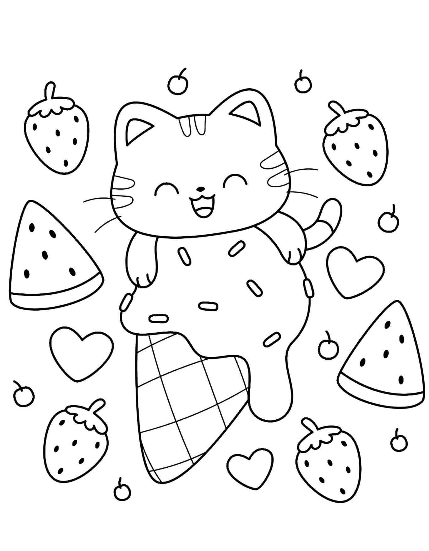 Gato Fofinho Desenhos Para Imprimir e Colorir PDF