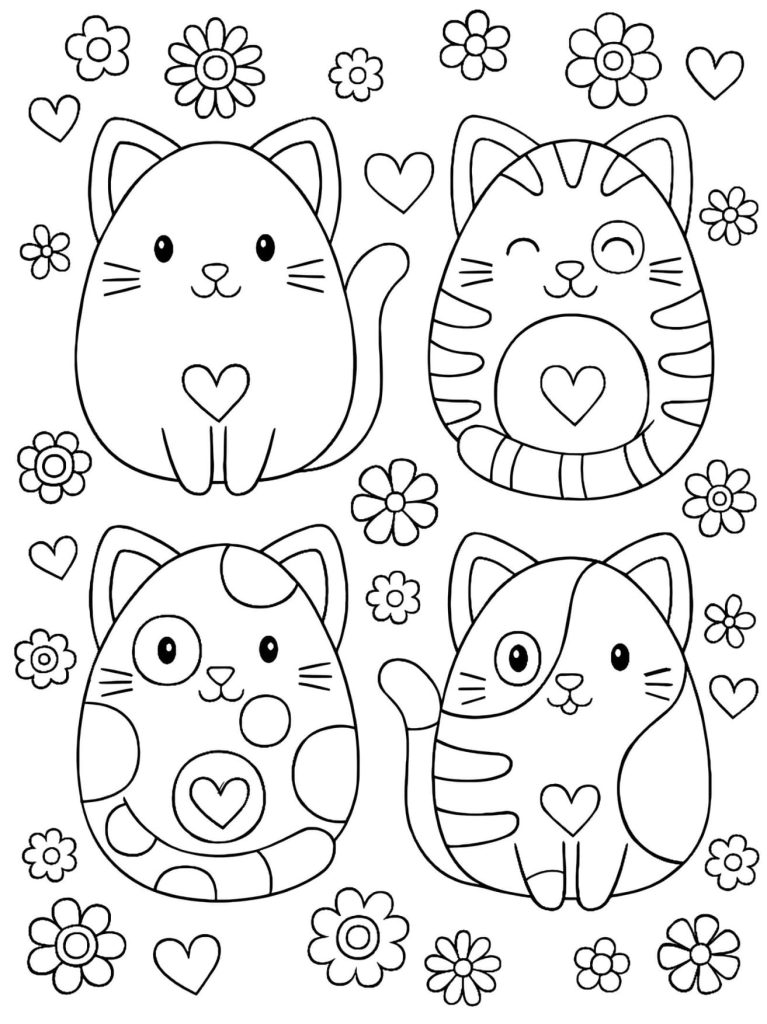 Gatinhos Fofos Desenhos Para Imprimir e Colorir PDF