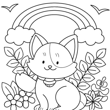 Raposa Arco-íris Desenhos Para Imprimir e Colorir PDF