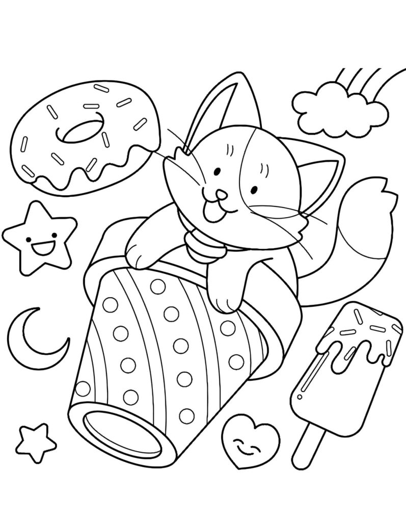 Raposa Kawaii Desenho Para Imprimir e Colorir PDF