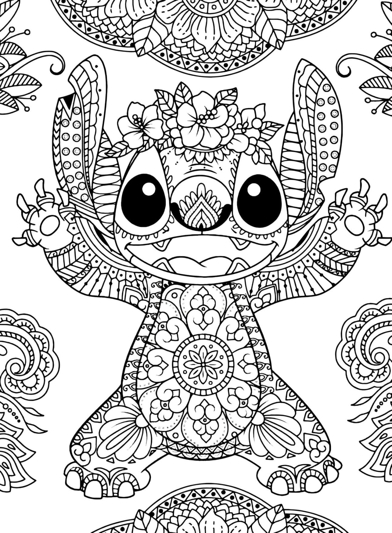 Desenho do Stitch Mandala Para Colorir - Imprimir PDF