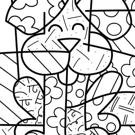 Romero Britto Dog Desenho Para Colorir e Pintar PDF