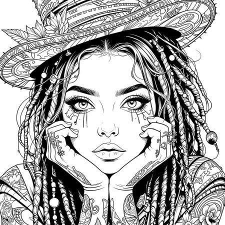 Desenho Linda Mulher Fantasy Para Colorir Imprimir PDF