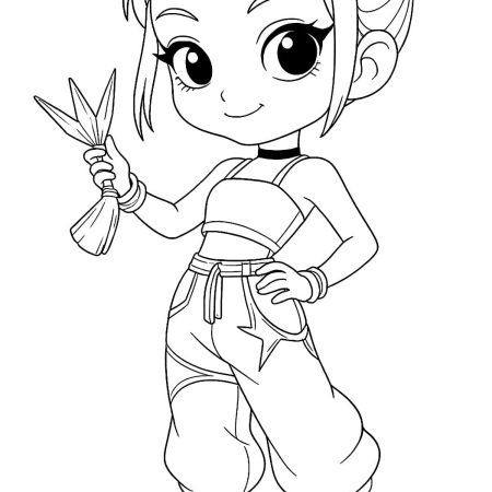 Zoey Guerreira do Kpop Para Colorir Imprimir PDF
