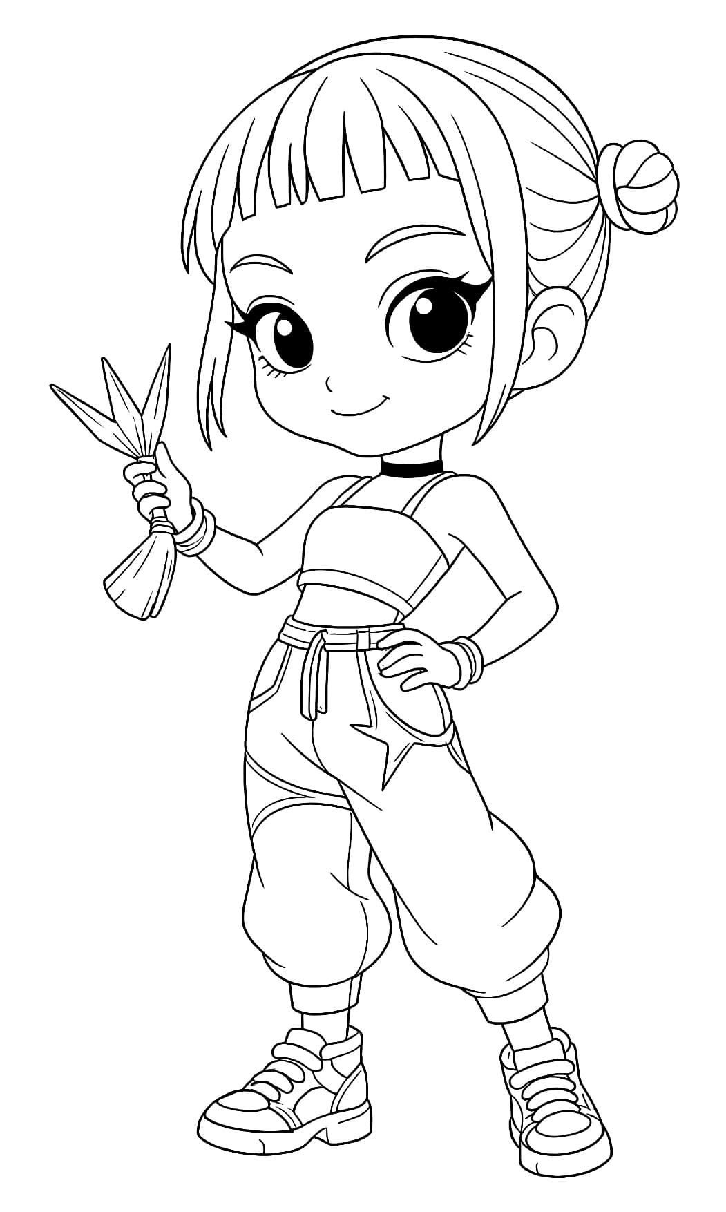 Zoey Guerreira do Kpop Para Colorir Imprimir PDF