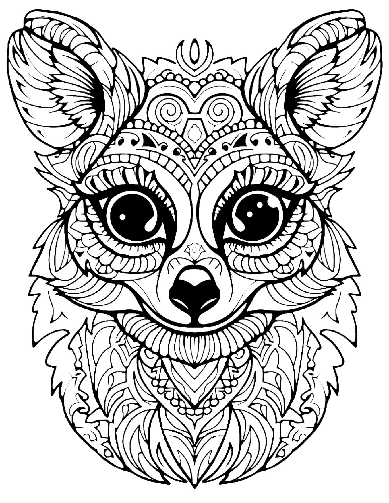 Lêmure Mandala Animal Para Colorir Imprimir PDF