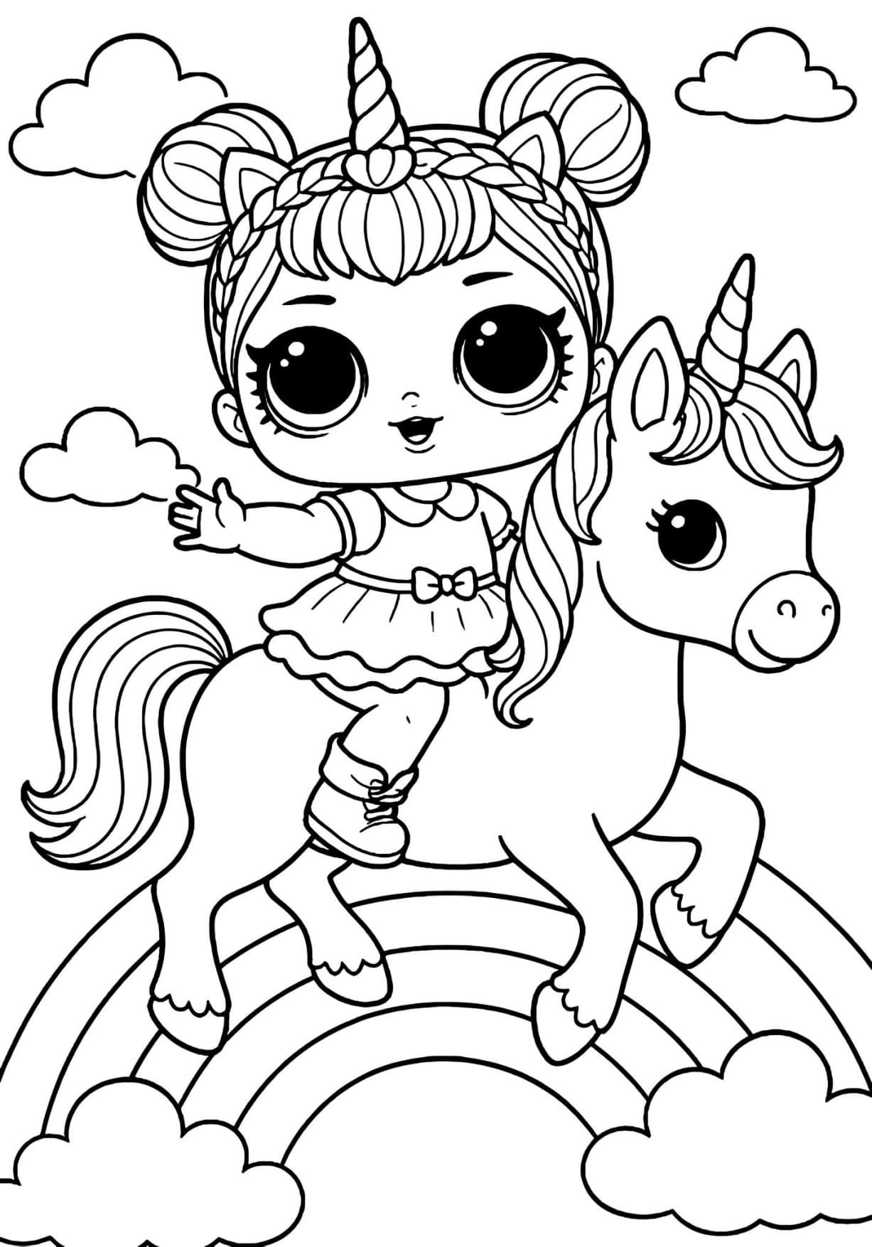 Lol Unicórnio Arco-íris Para Colorir Imprimir PDF
