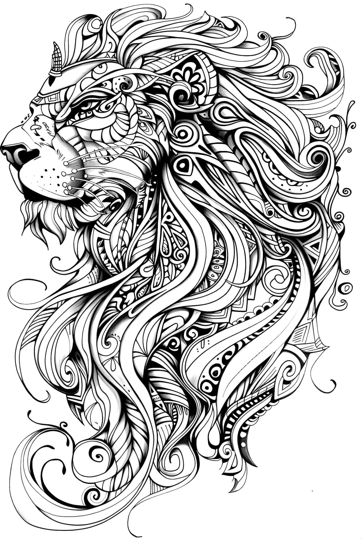 Desenho Leão Mandala Animal Para Colorir Imprimir PDF