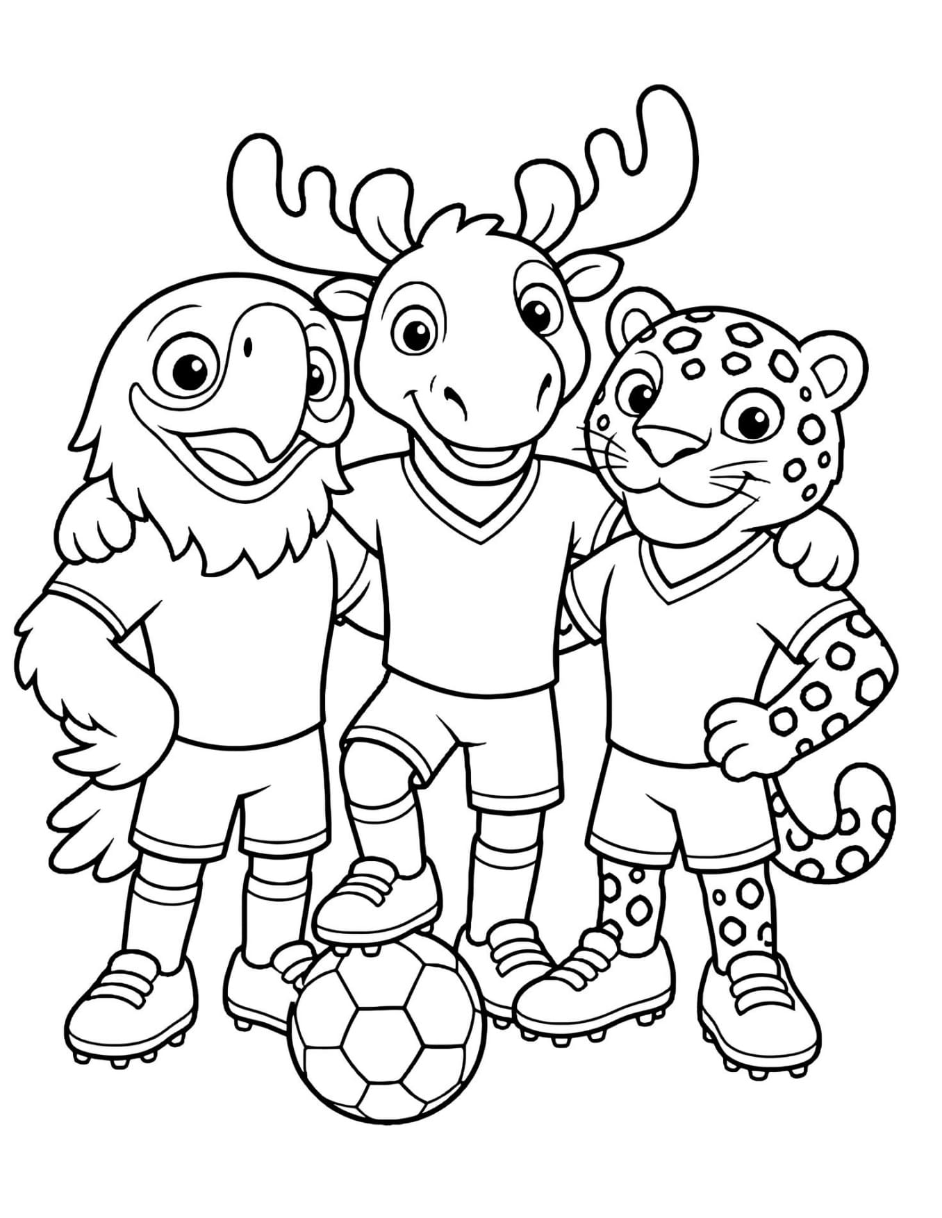 Mascotes da Copa 2026 Para Colorir Imprimir PDF