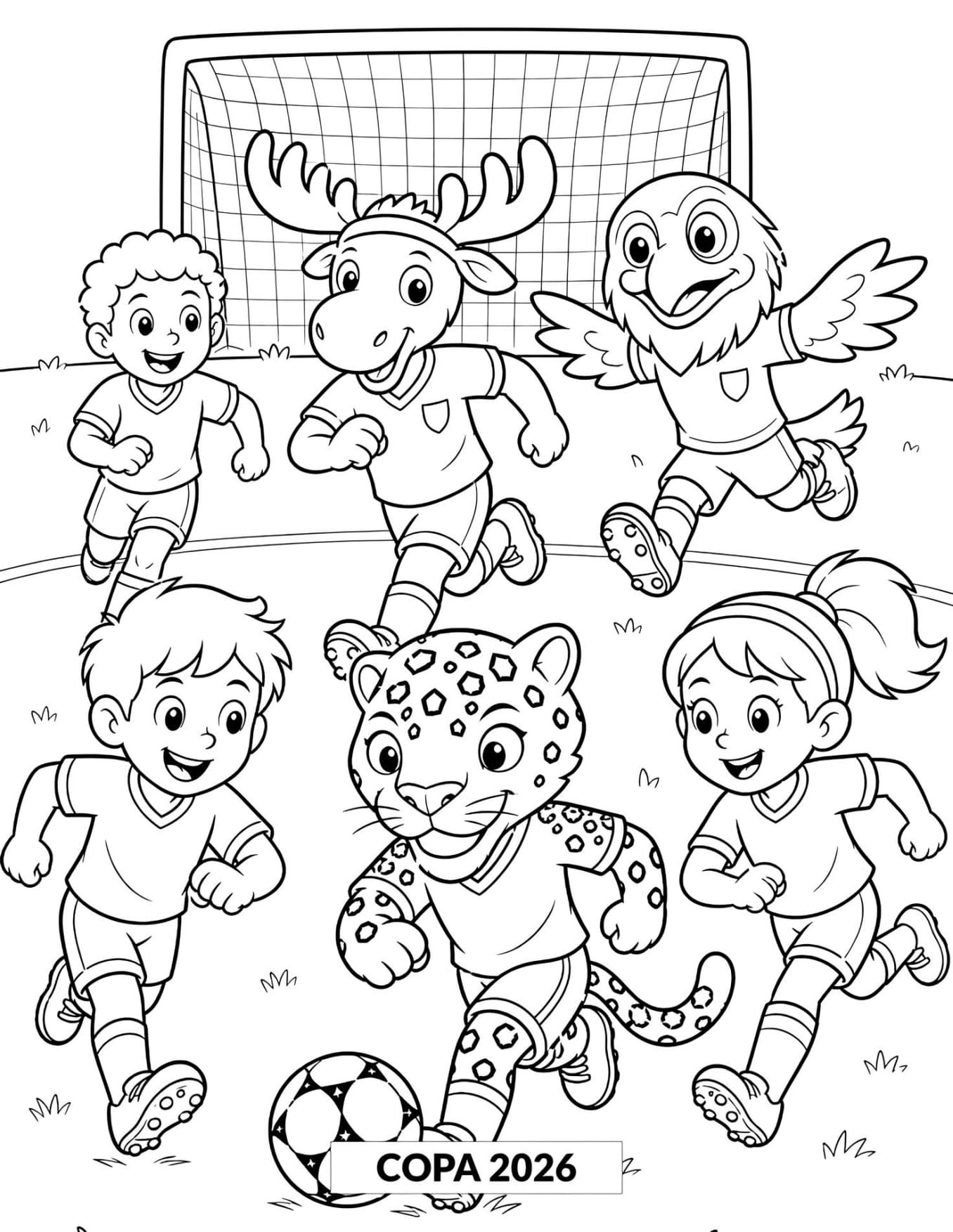 Mascotes da Copa 2026 Para Colorir Imprimir PDF