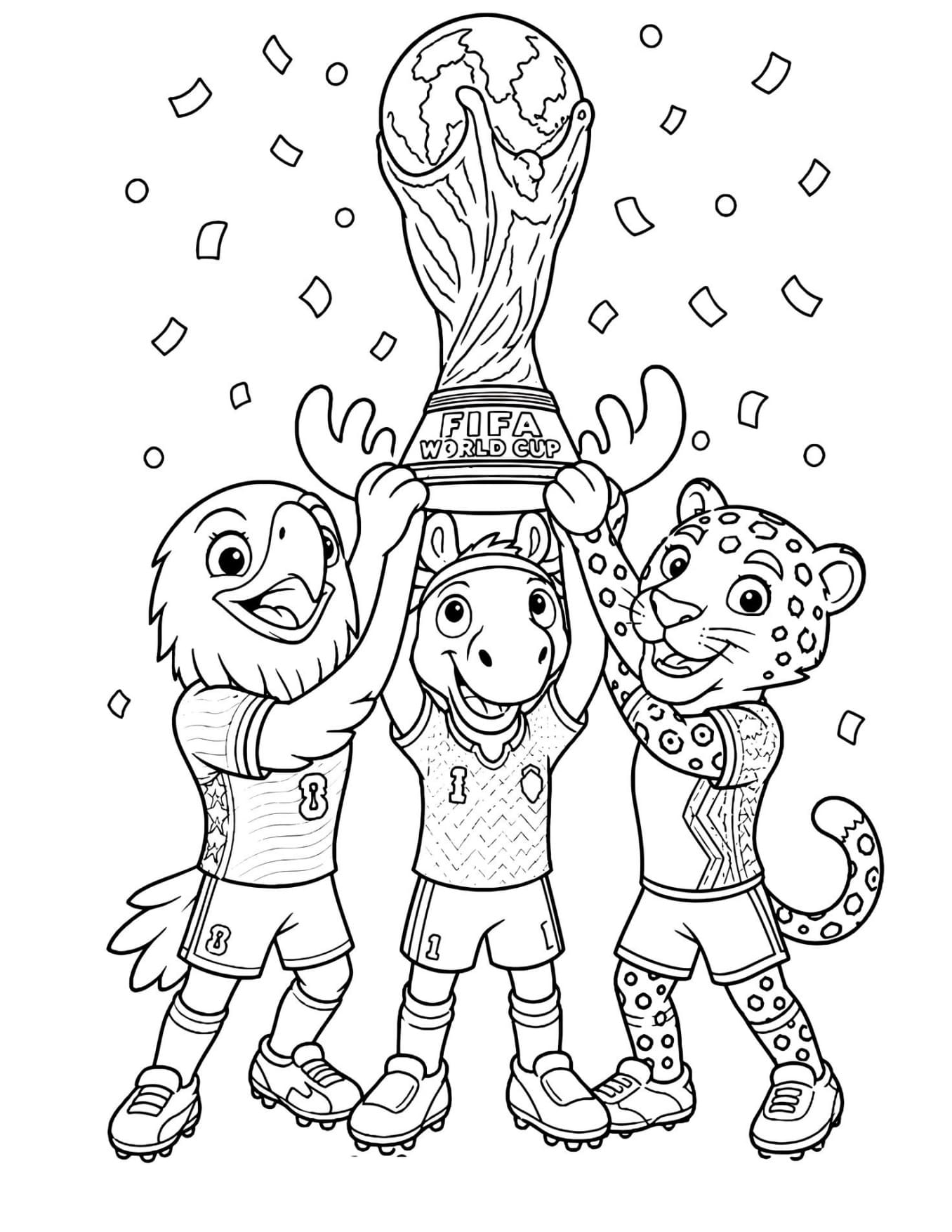Mascotes da Copa 2026 Para Colorir Imprimir PDF