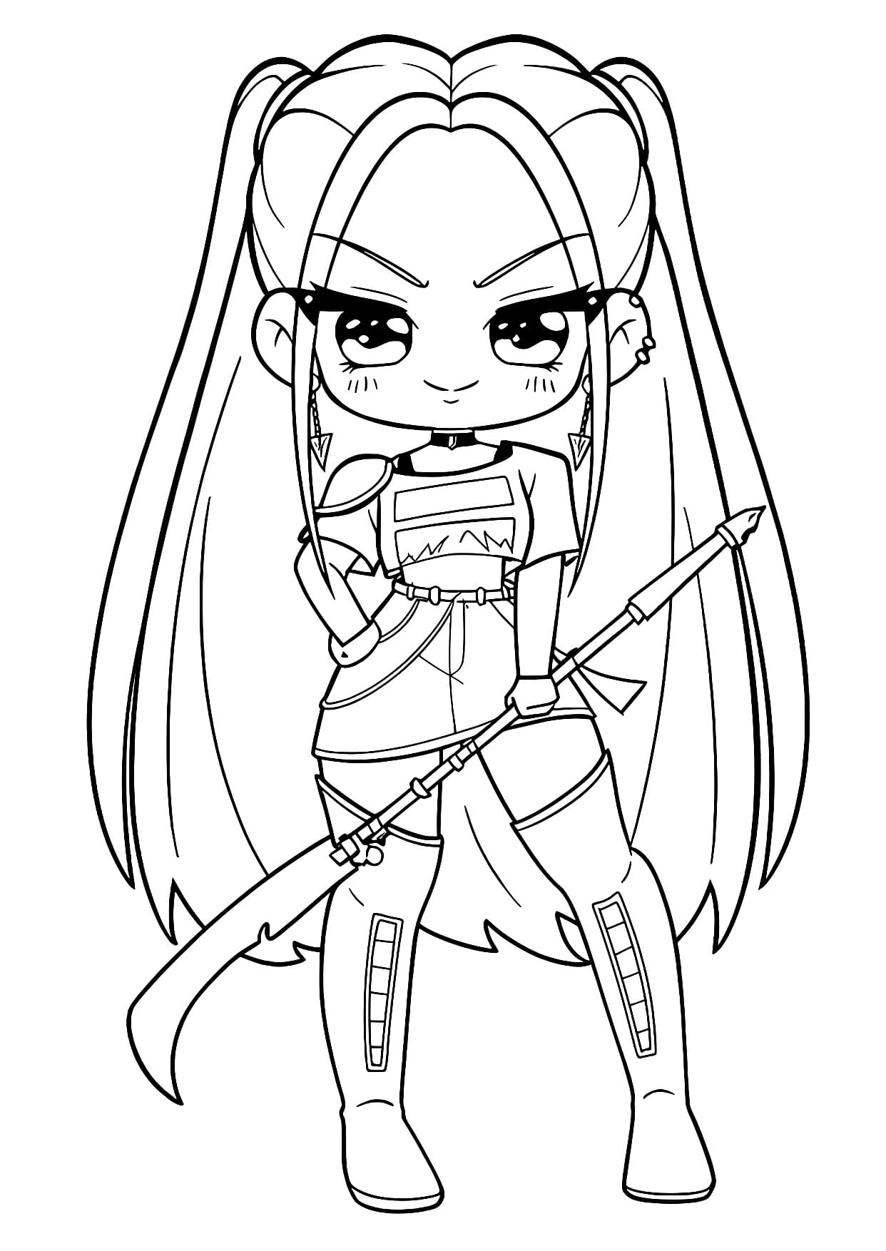 Mira Guerreira do Kpop Para Colorir Imprimir PDF