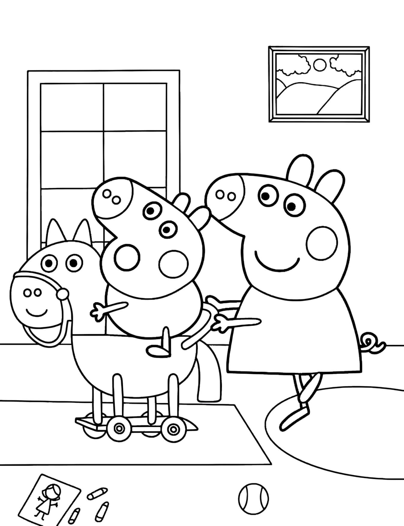 Peppa Pig Desenho Para Colorir Infantil - Imprimir PDF