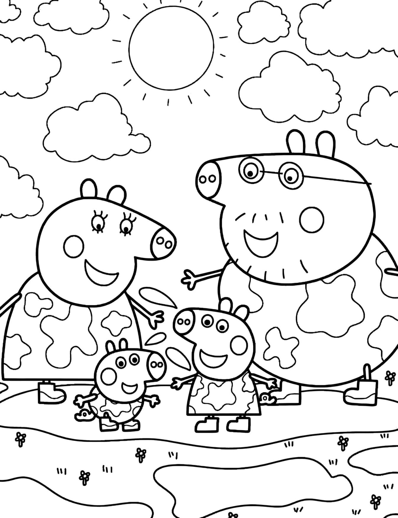 Peppa Pig Desenho Para Colorir Infantil - Imprimir PDF