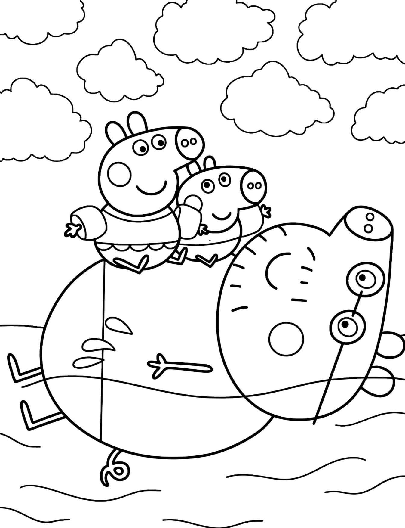 Peppa Pig Desenho Para Colorir Infantil - Imprimir PDF