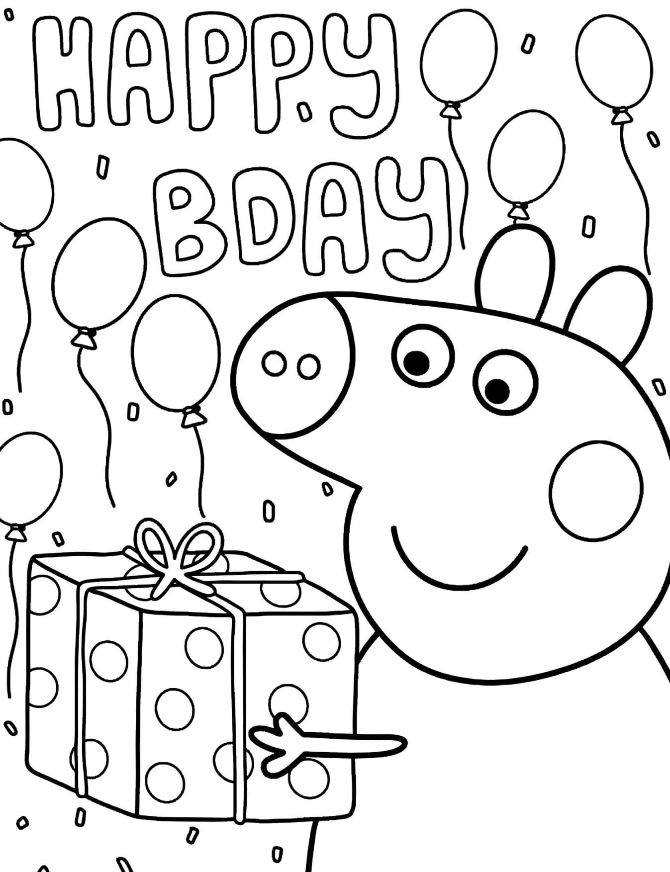 Peppa Pig Desenho Para Colorir Infantil - Imprimir PDF