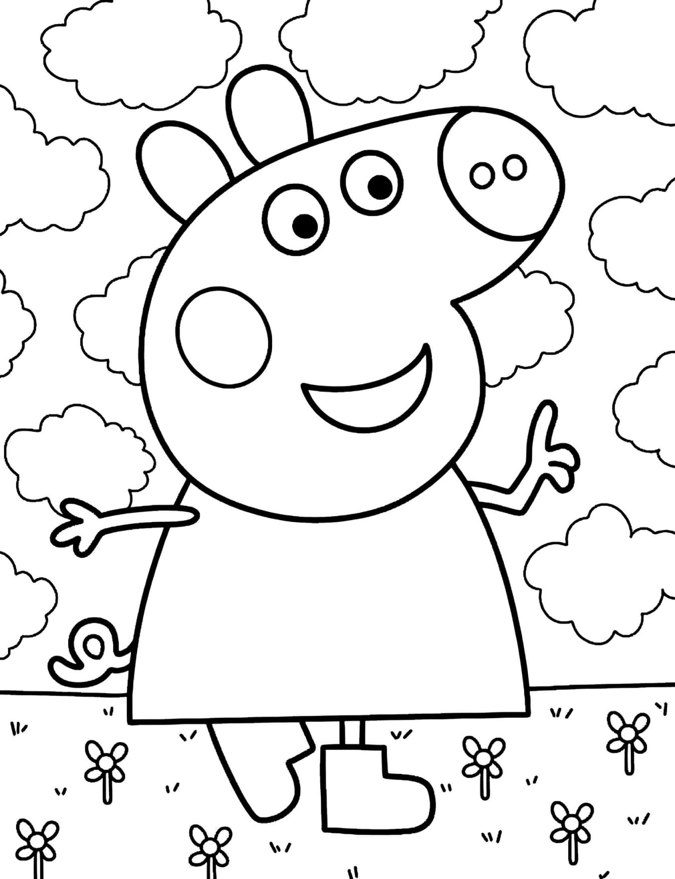 Peppa Pig Desenho Para Colorir Infantil - Imprimir PDF