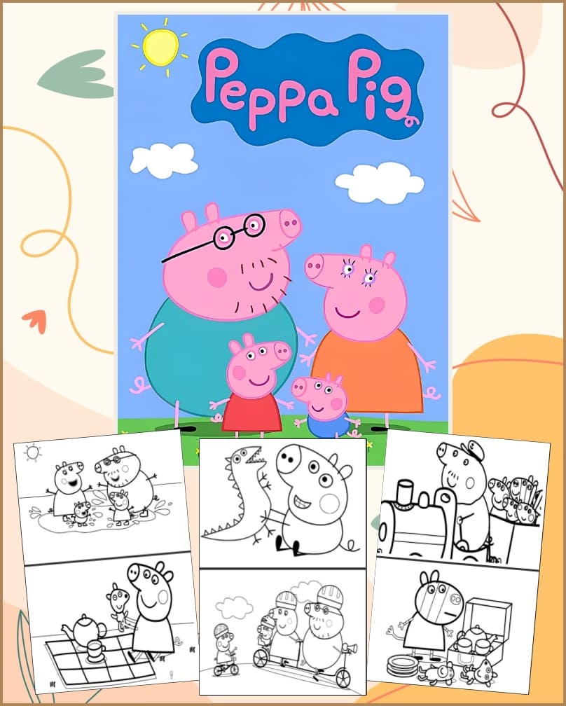 Peppa Pig Desenhos Para Colorir Infantil - Imprimir PDF