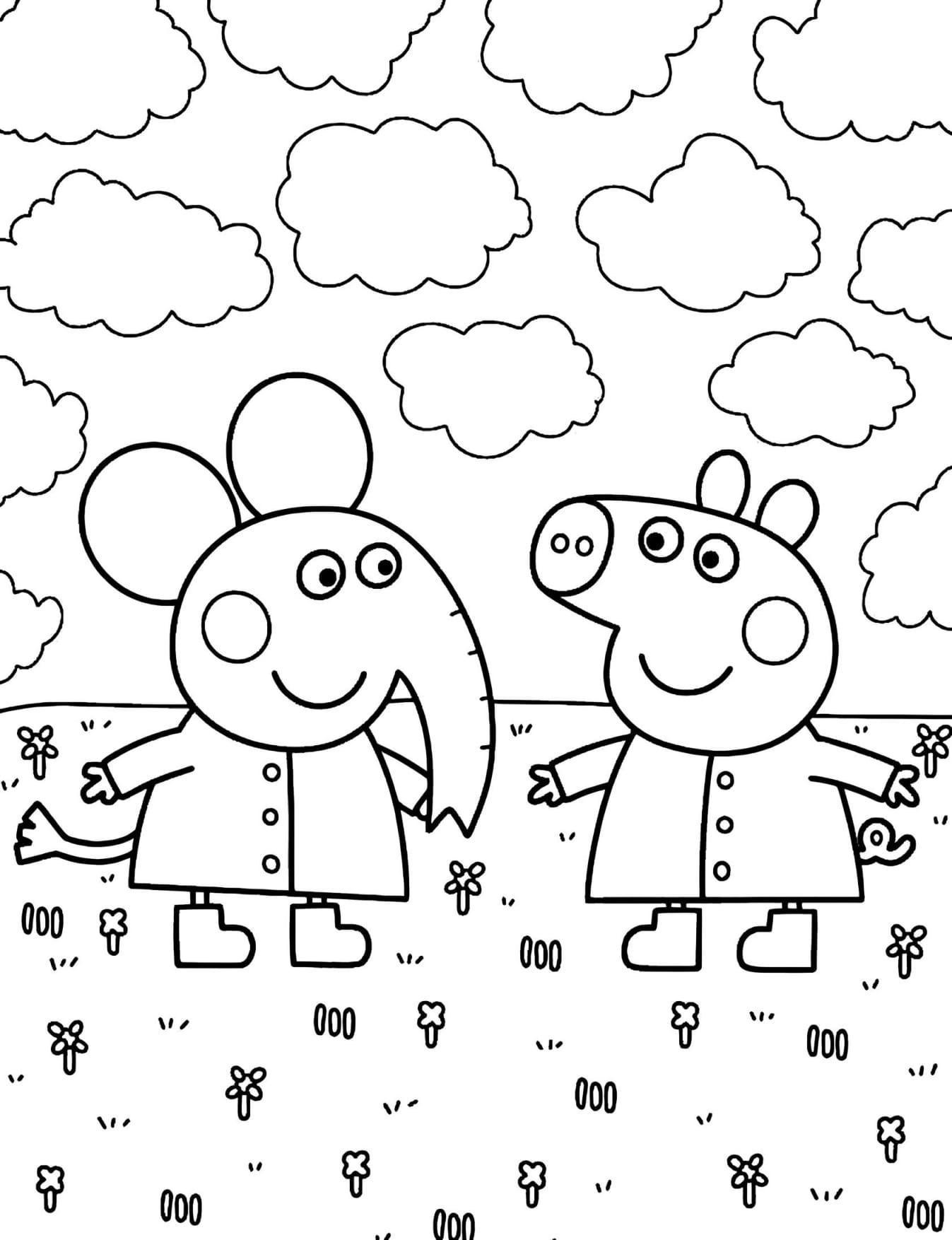 Emily e Peppa Pig Para Colorir - Imprimir PDF