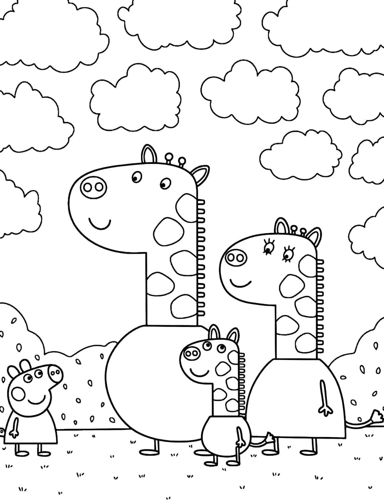 Girafas e Peppa Pig Para Colorir - Imprimir PDF
