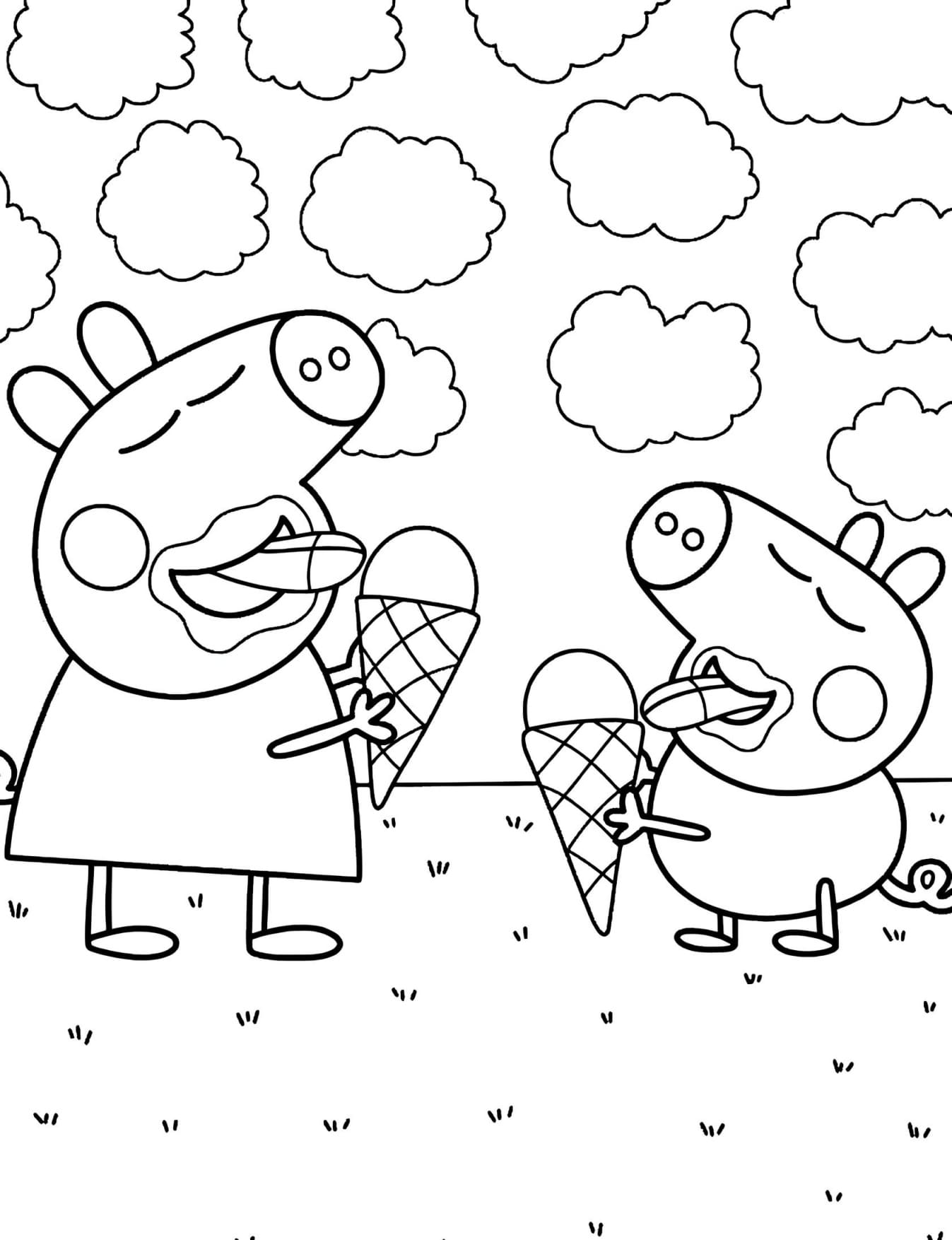 George e Peppa Pig Para Colorir Imprimir PDF