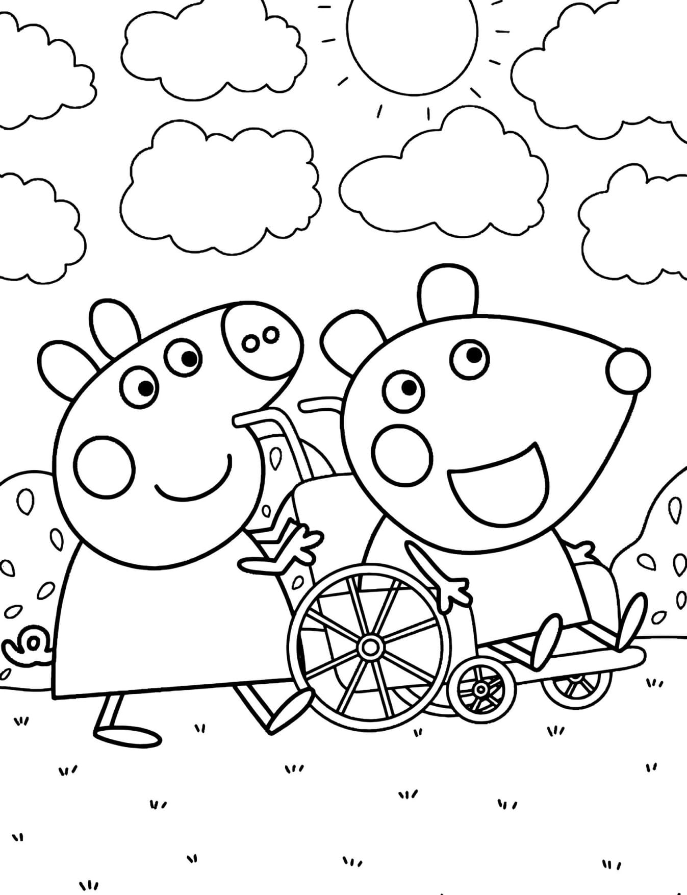 Mandy e Peppa Pig Para Colorir Imprimir PDF