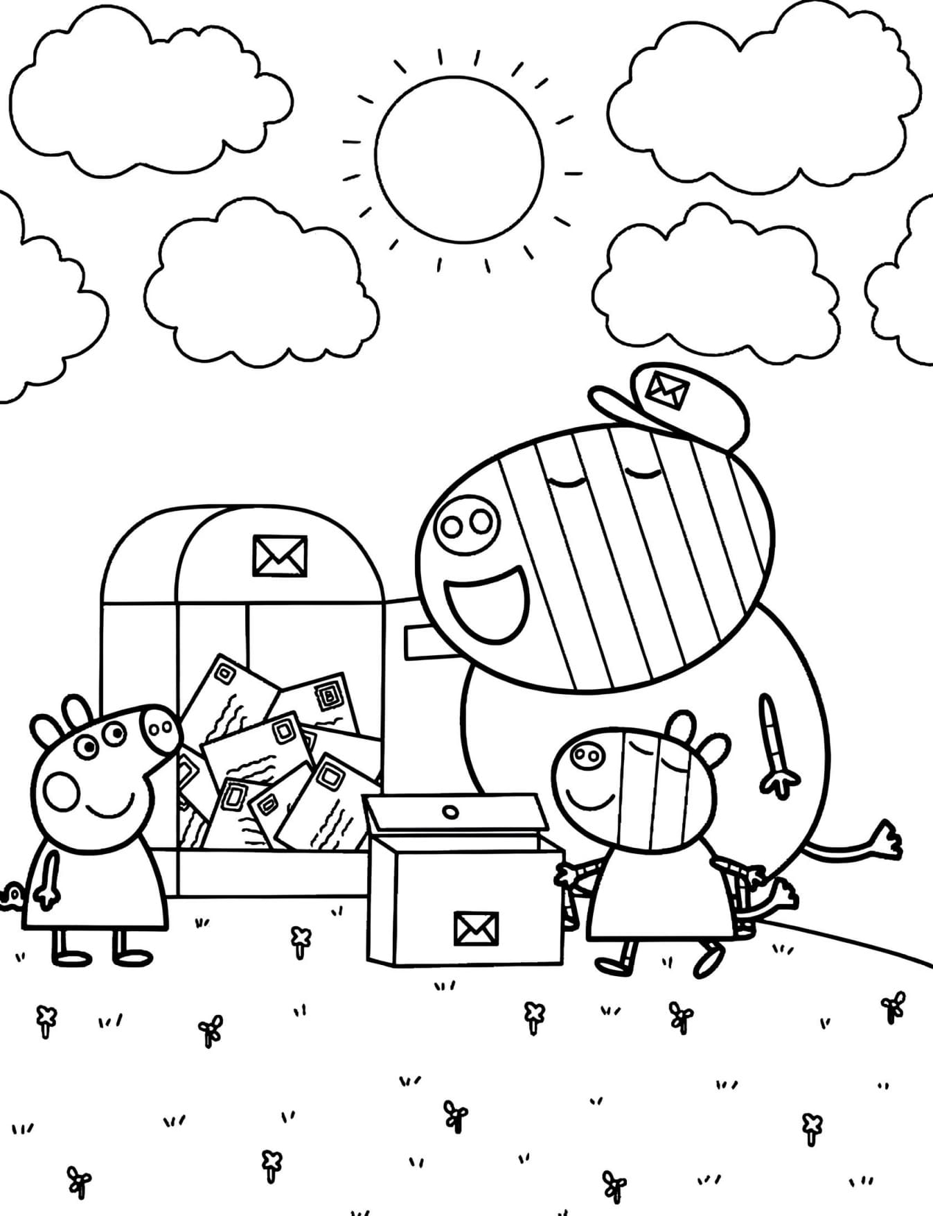 Peppa Pig Desenho Para Colorir Infantil Imprimir PDF