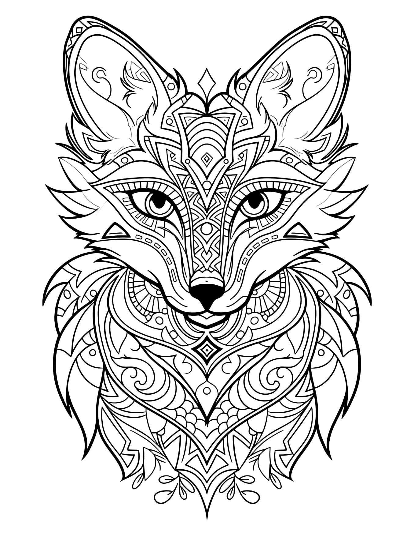 Raposa Mandala Animal Para Colorir Imprimir PDF