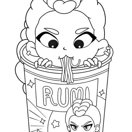 Rumi Guerreira do Kpop Para Colorir Imprimir PDF