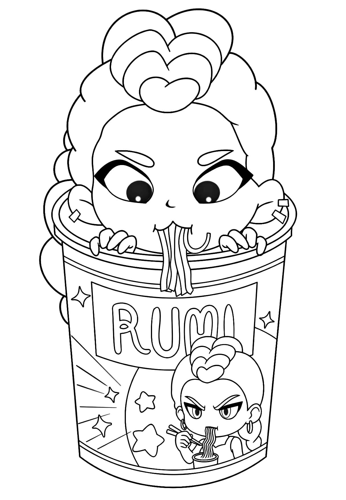 Rumi Guerreira do Kpop Para Colorir Imprimir PDF