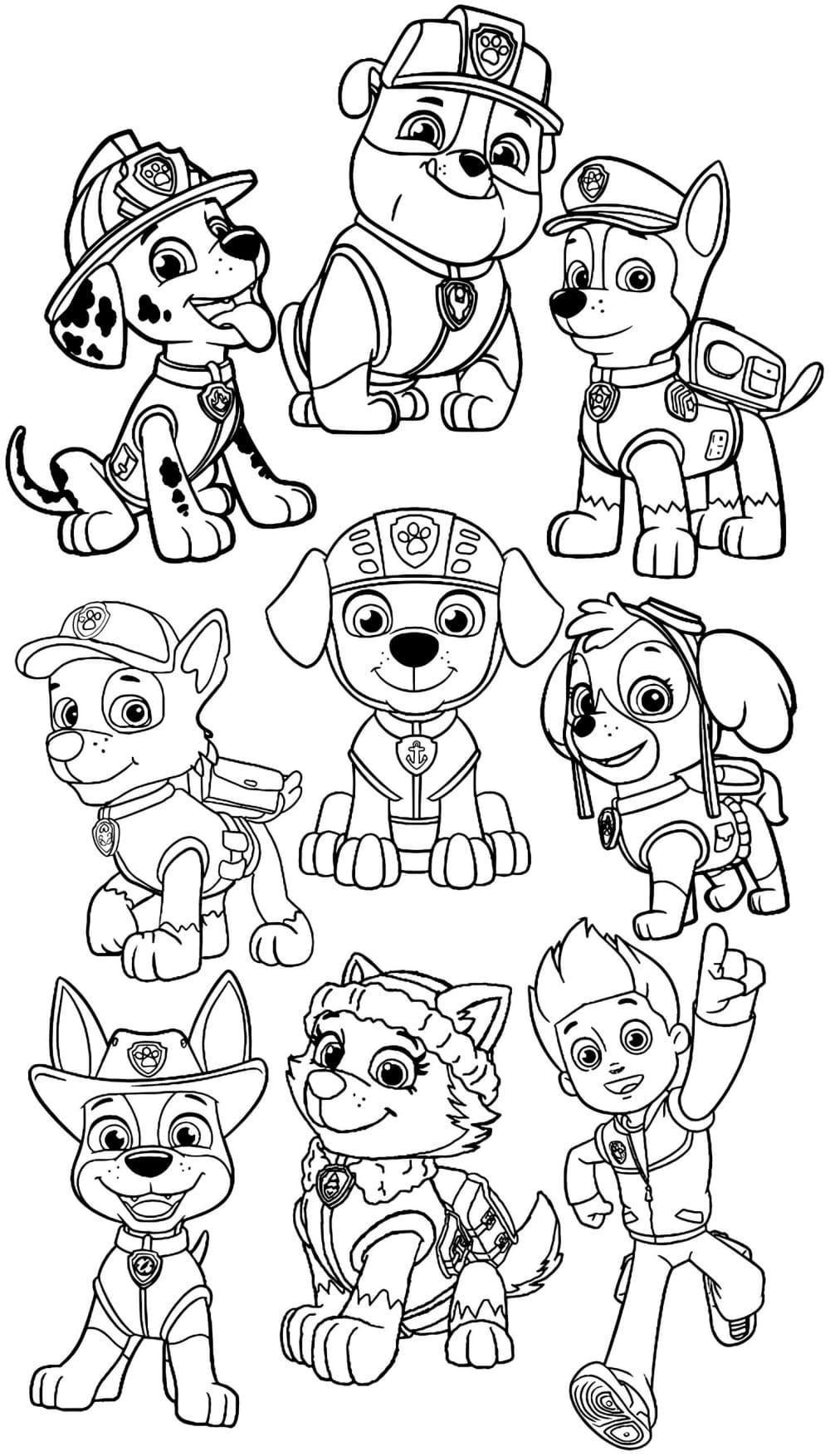 Personagens Patrulha Canina Para Colorir - Imprimir PDF Grátis