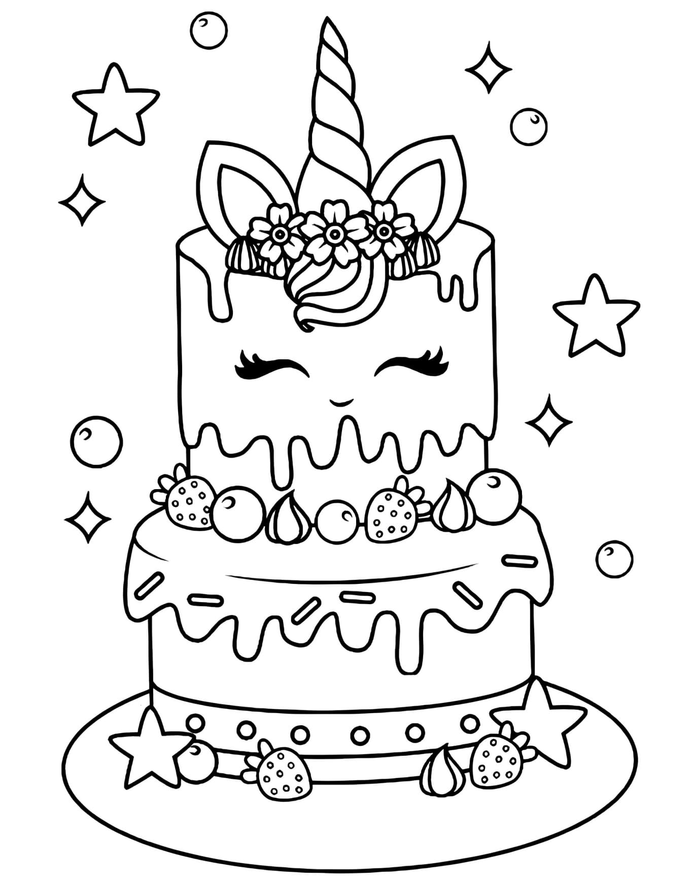 Desenho de Unicórnio Para Colorir e Pintar Imprimir PDF