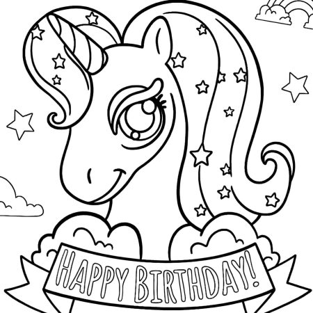 Desenho de Unicórnio Para Colorir e Pintar Imprimir PDF