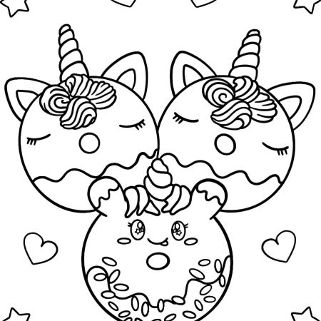 Unicórnio Kawaii Para Colorir e Pintar Imprimir PDF