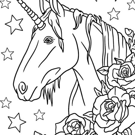 Unicórnio Adulto Floral Para Colorir Imprimir PDF