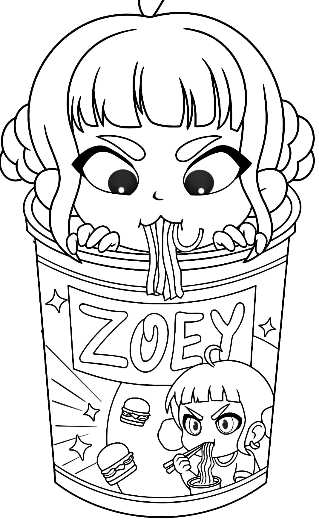 Zoey Guerreira do Kpop Para Colorir Imprimir PDF