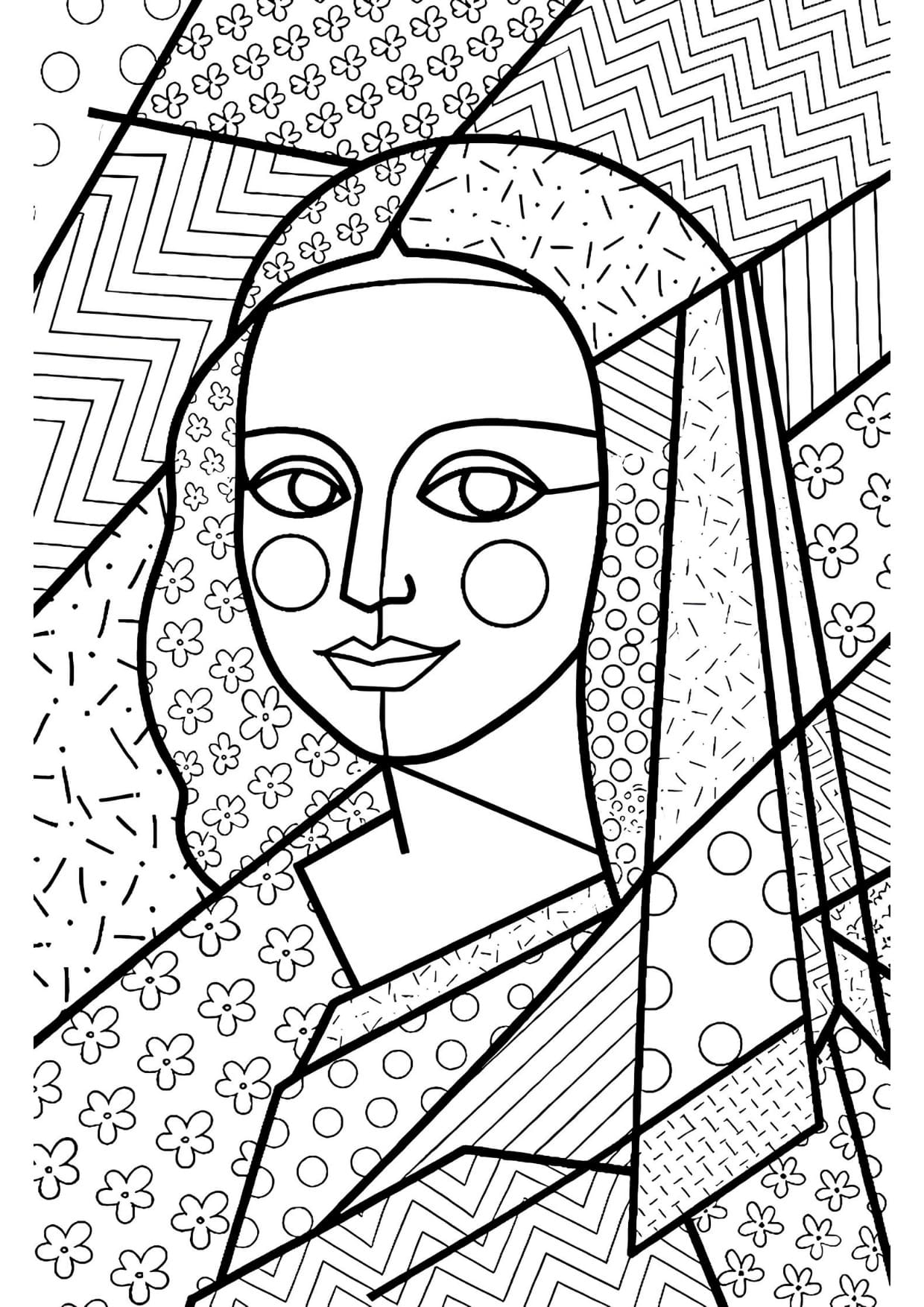 Mona Lisa Desenho Para Colorir e Pintar Imprimir PDF