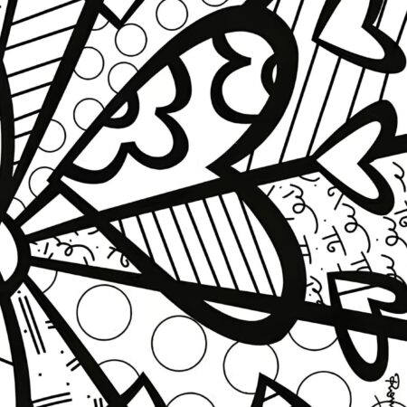 Arte de Romero Britto Para Colorir e Pintar Imprimir PDF