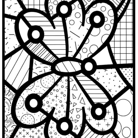 Arte de Romero Britto Para Colorir e Pintar Imprimir PDF