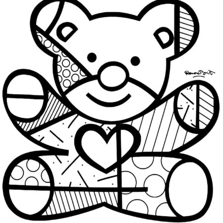 Arte de Romero Britto Para Colorir e Pintar Imprimir PDF