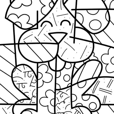 Arte de Romero Britto Para Colorir e Pintar Imprimir PDF