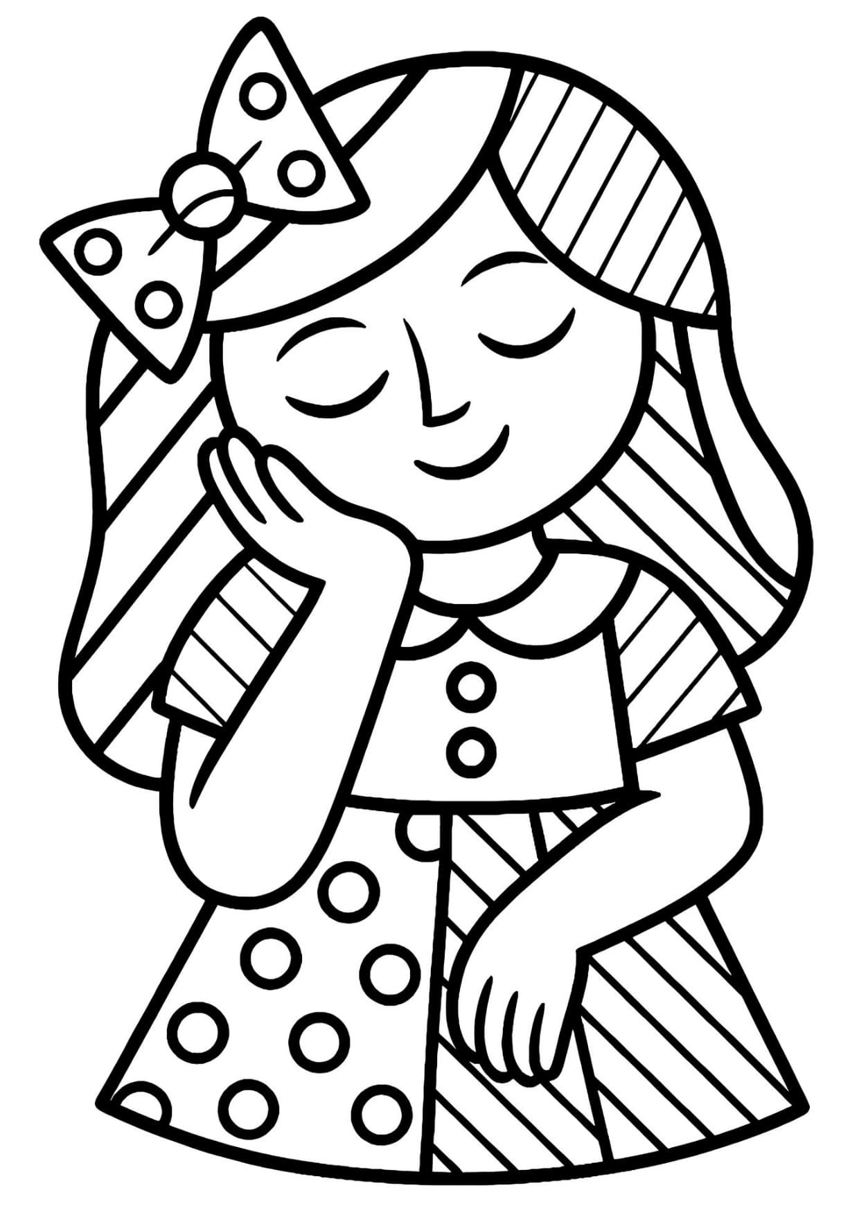 Arte de Romero Britto Para Colorir e Pintar Imprimir PDF