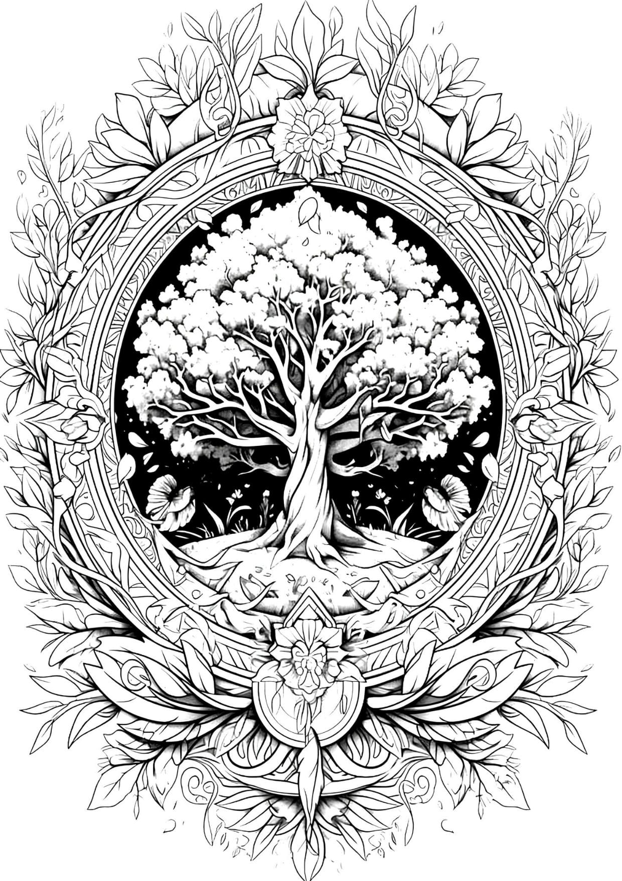 Árvore da Vida Desenhos Para Adultos Colorir Imprimir PDF