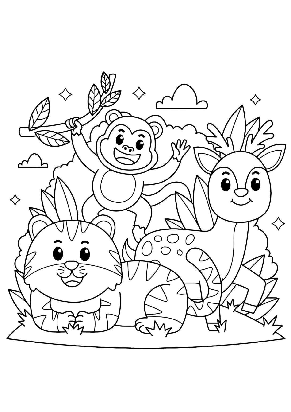Desenho de Animais da África Para Colorir Imprimir PDF