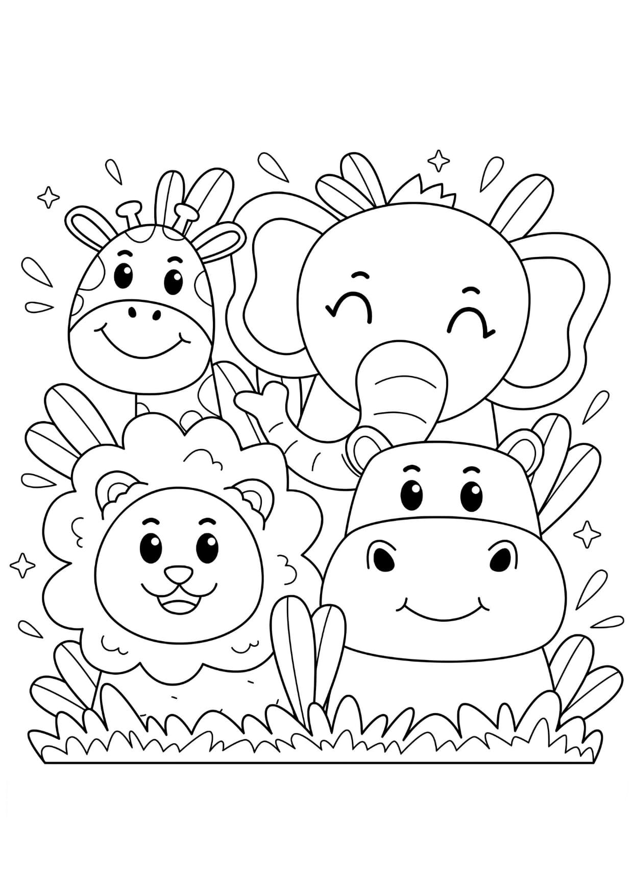 Desenho de Animais da África Para Colorir Imprimir PDF